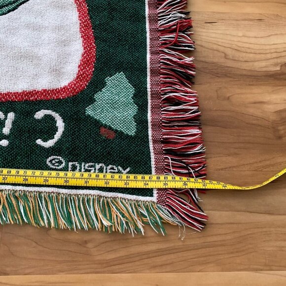 Vintage Disney Winnie Pooh Tapestry Throw Blanket C Is For Christmas 37” x 47” - Picture 11 of 14